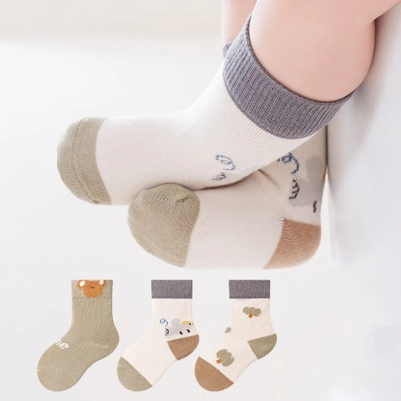 Calcetines de algodón para niños tubo medio con estampado