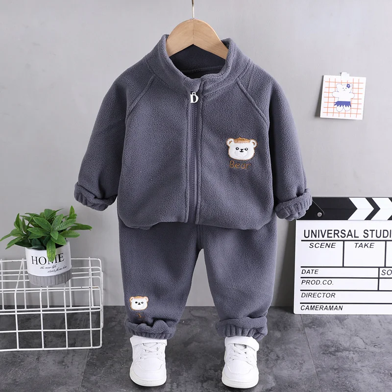 Conjunto acolchado infantil unisex: abrigo y pantalón oso - imagen 4