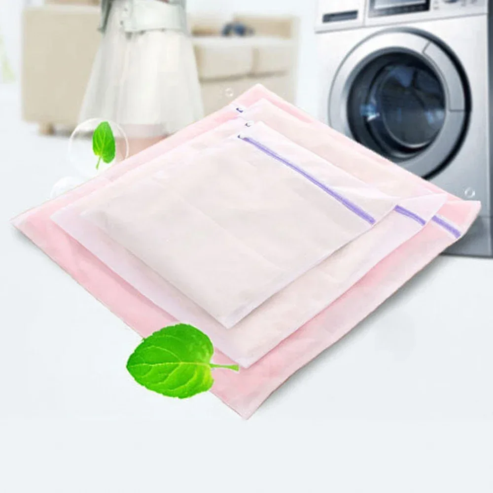 Bolsas de lavado de malla moradas con cremallera para delicados - imagen 3