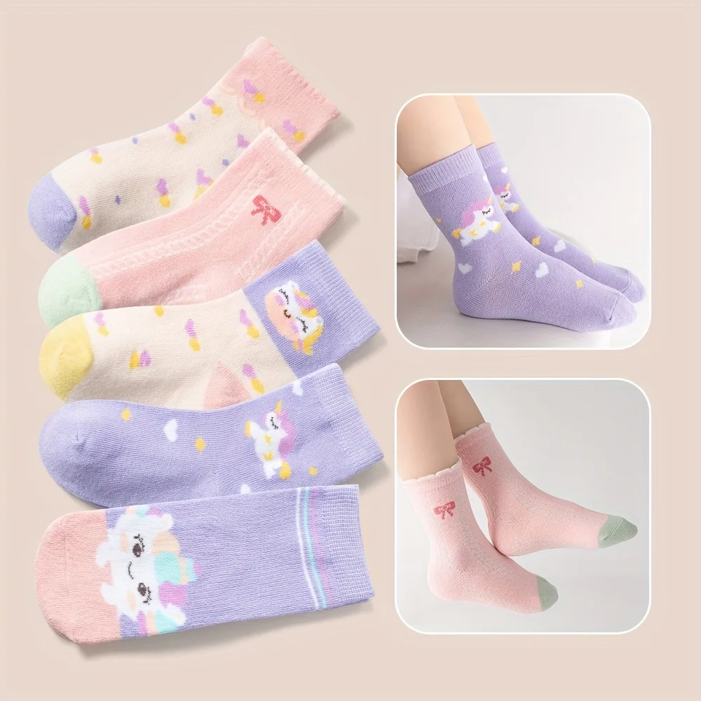 Calcetines infantiles unicornio hasta la pantorrilla para niñas otoño