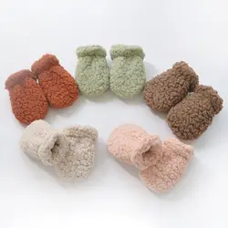 Guantes de lana felpa para niños, suave y cálido invierno