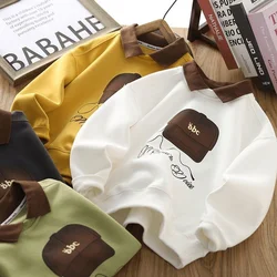 Sudadera infantil de otoño con solapa estilo polo para niños