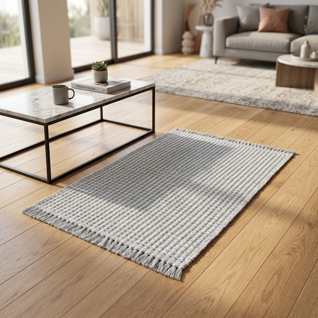 Alfombra de baño tejida premium con borlas, absorbente y duradera - imagen 3