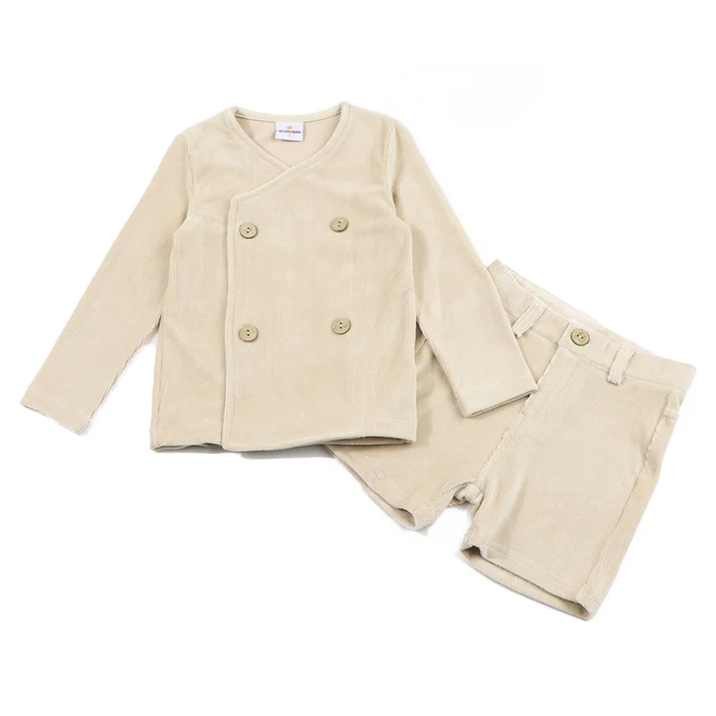 Conjunto familiar de pana floral para niños - imagen 5