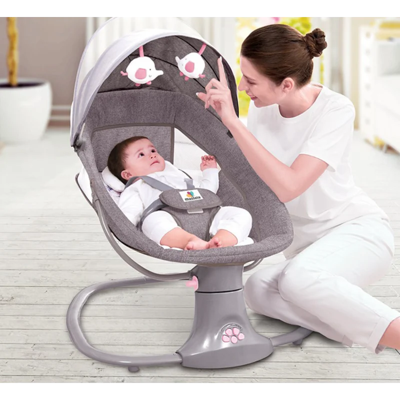 Mecedora eléctrica para bebé con balanceo calmante y música relajante - imagen 2