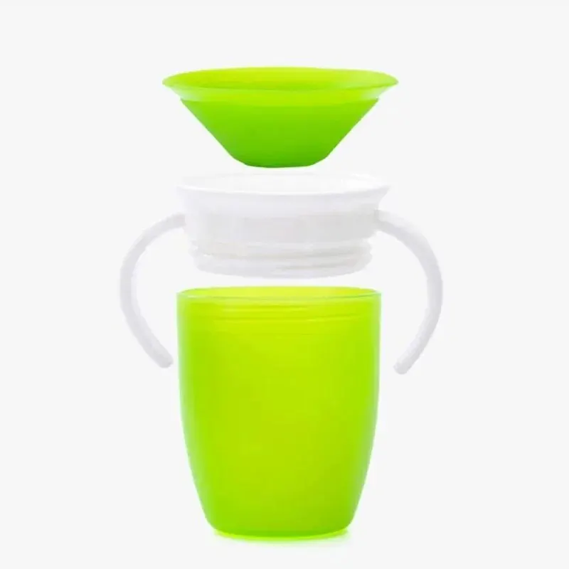 Taza de aprendizaje antiderrames con tapa y asas para bebé segura