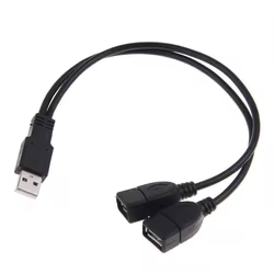 Cable USB 2.0 con divisor dual para datos y carga