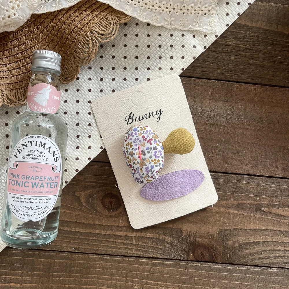 Clips de pelo con lazo floral púrpura - Accesorios infantiles