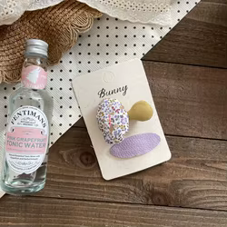 Clips de pelo con lazo floral púrpura - Accesorios infantiles