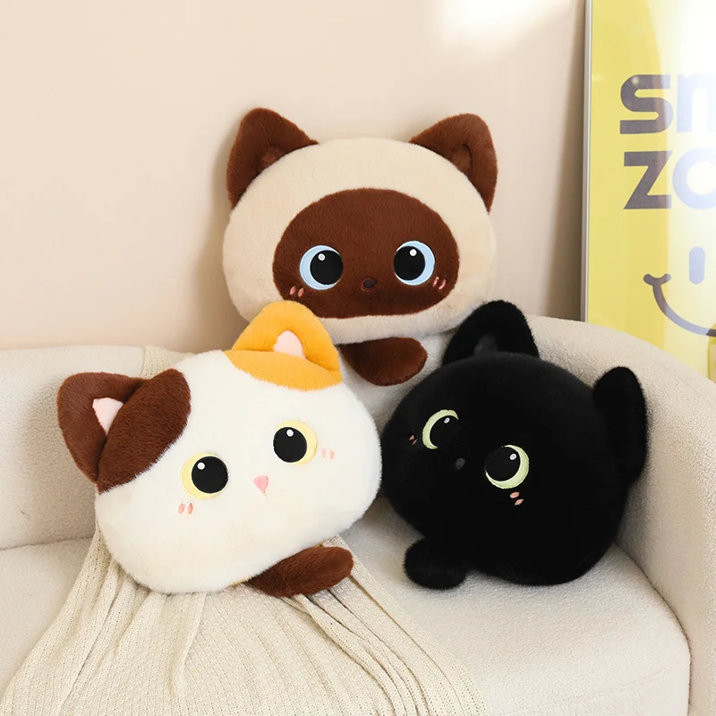 Almohada de felpa de gato para niños – Cojín suave negro - imagen 4