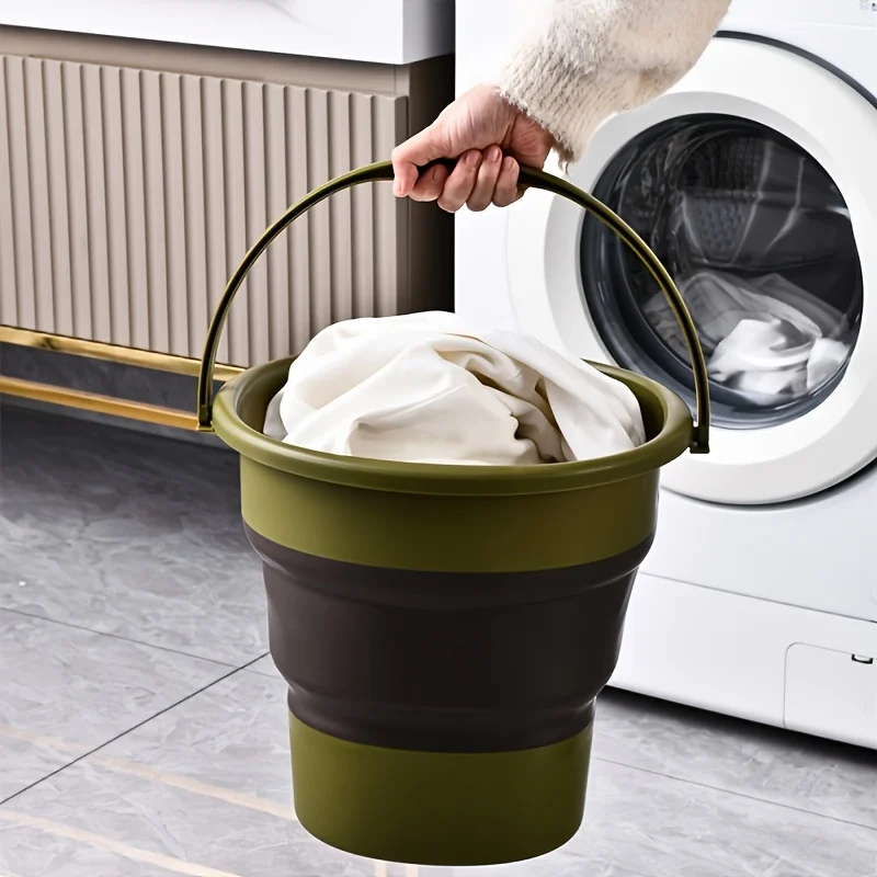 Cubo plegable portátil para camping y pesca