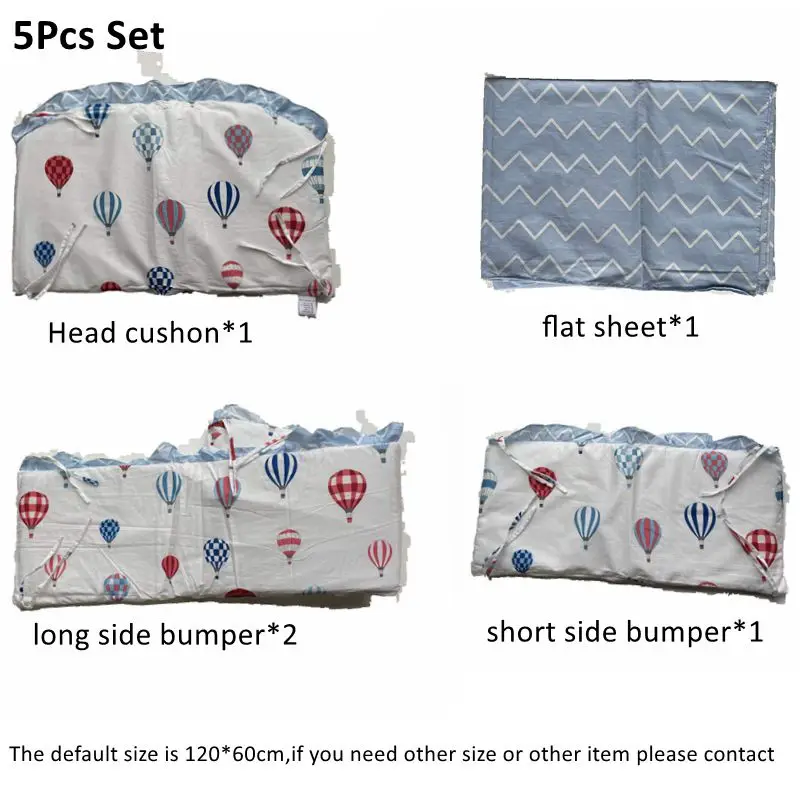 Pack completo de parachoques y sábana plana con diseños infantiles