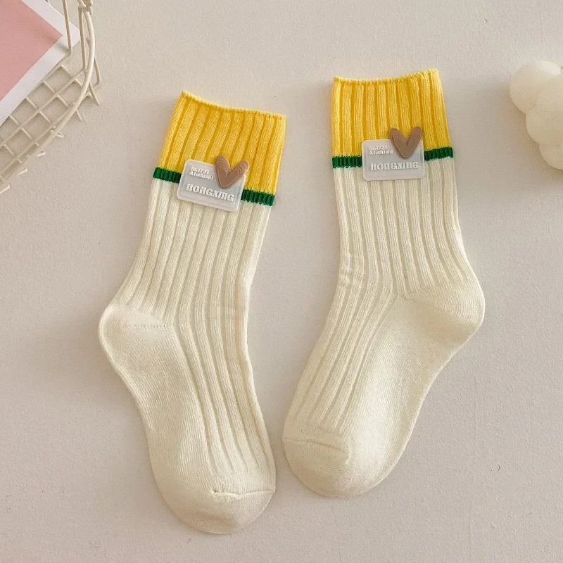 Calcetines escolares algodón suave corazón caramelo niños - imagen 3