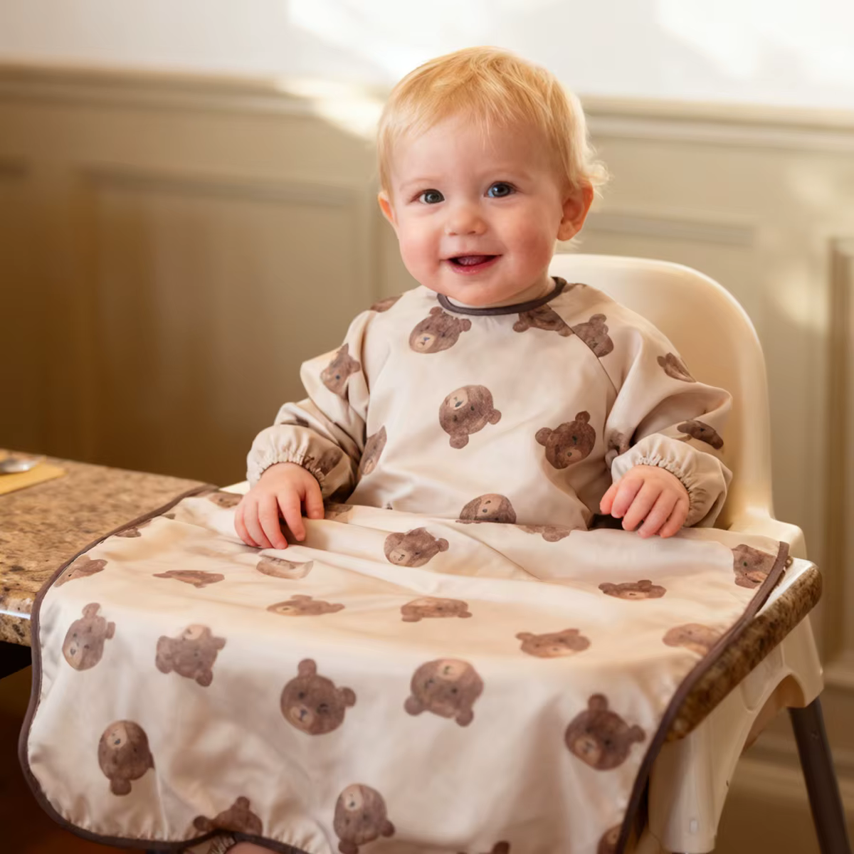 Delantal infantil impermeable anti manchas de manga larga