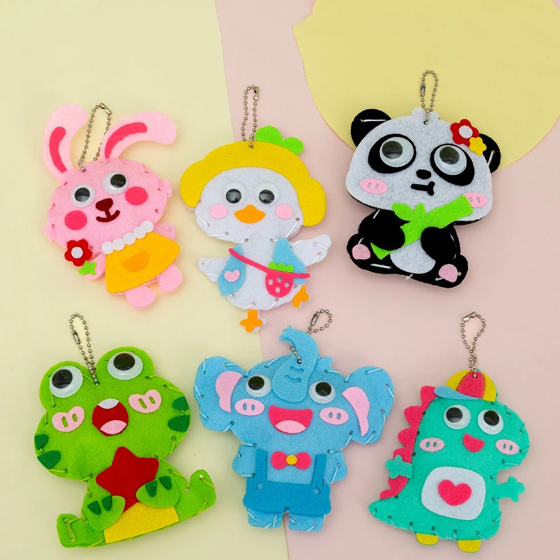 Llavero infantil animales estilo dibujos con kit de costura - imagen 4