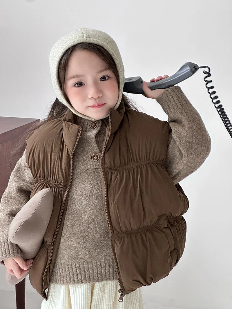 MILANCEL chaleco grueso de cuello alto para niña - Otoño Invierno - imagen 4