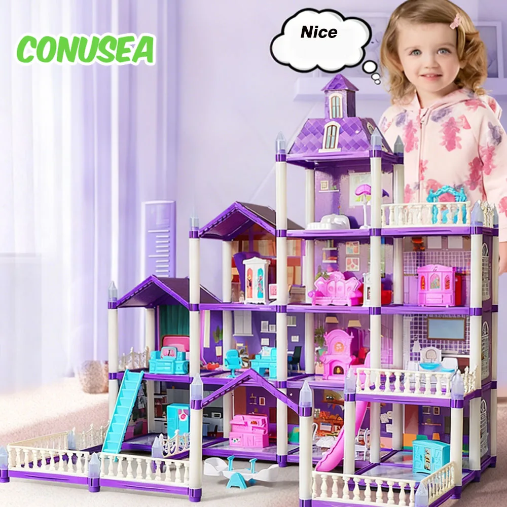 Casa de muñecas castillo princesa – Juguete grande de montaje