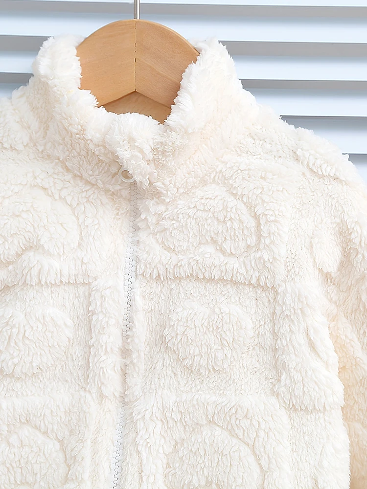 Chaqueta de lana con cuello alto para niña – Otoño invierno - imagen 2
