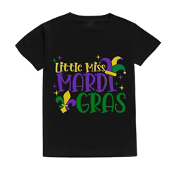Little Miss Camisa Mardi Gras niña – Algodón Nueva Orleans Carnaval