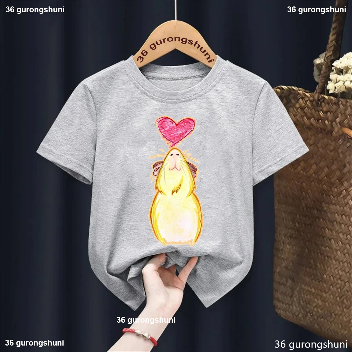 I Love Guinea Pig camiseta infantil de manga corta con cobaya - imagen 5