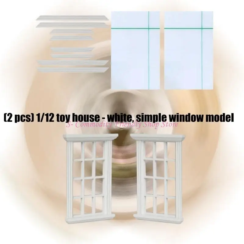 Ventana en miniatura de madera para casa de muñecas, fácil montaje - imagen 4
