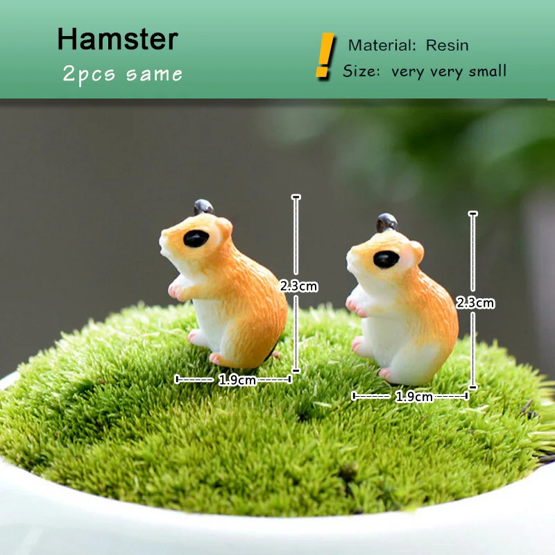 Estatuilla de hámster en miniatura de resina para decoración hogar