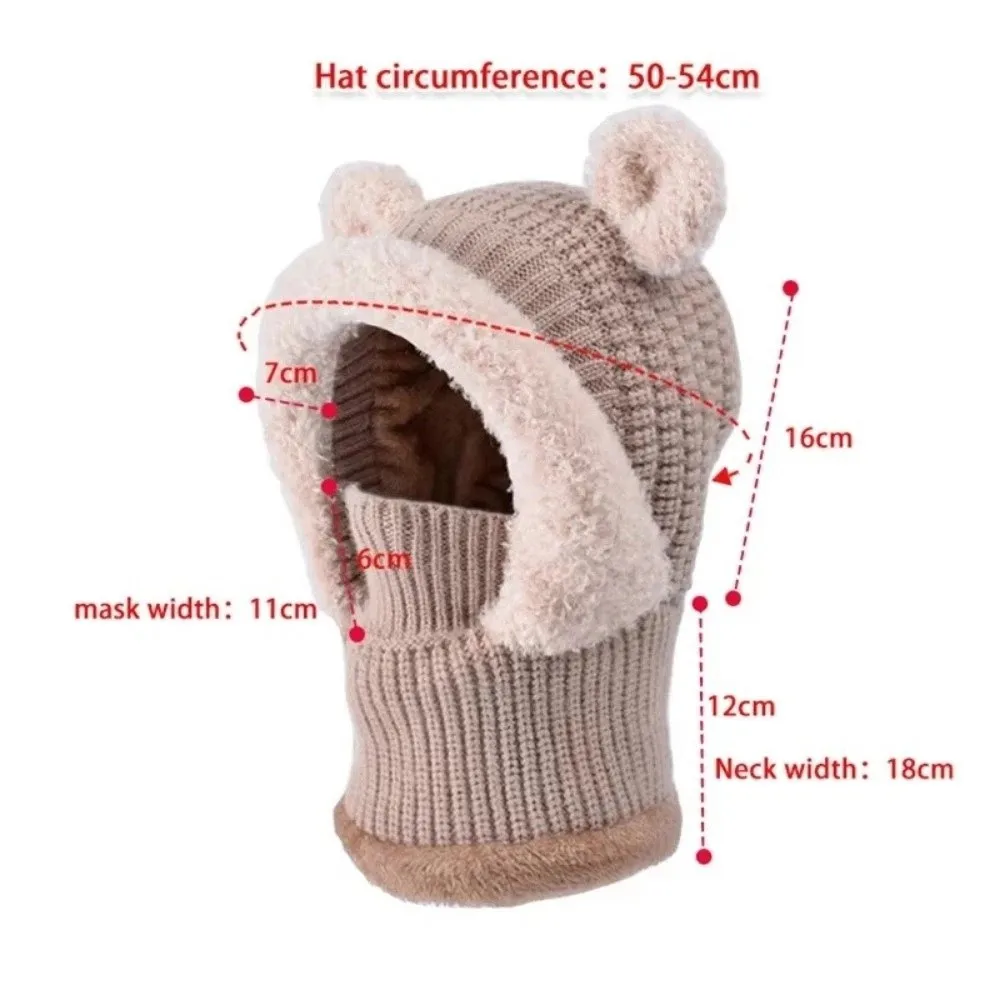 Gorro de pasamontañas de invierno para niñas vista frontal