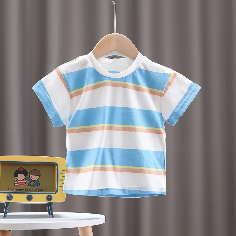 Conjunto algodón bebé: camiseta a rayas y pantalones cortos - imagen 5