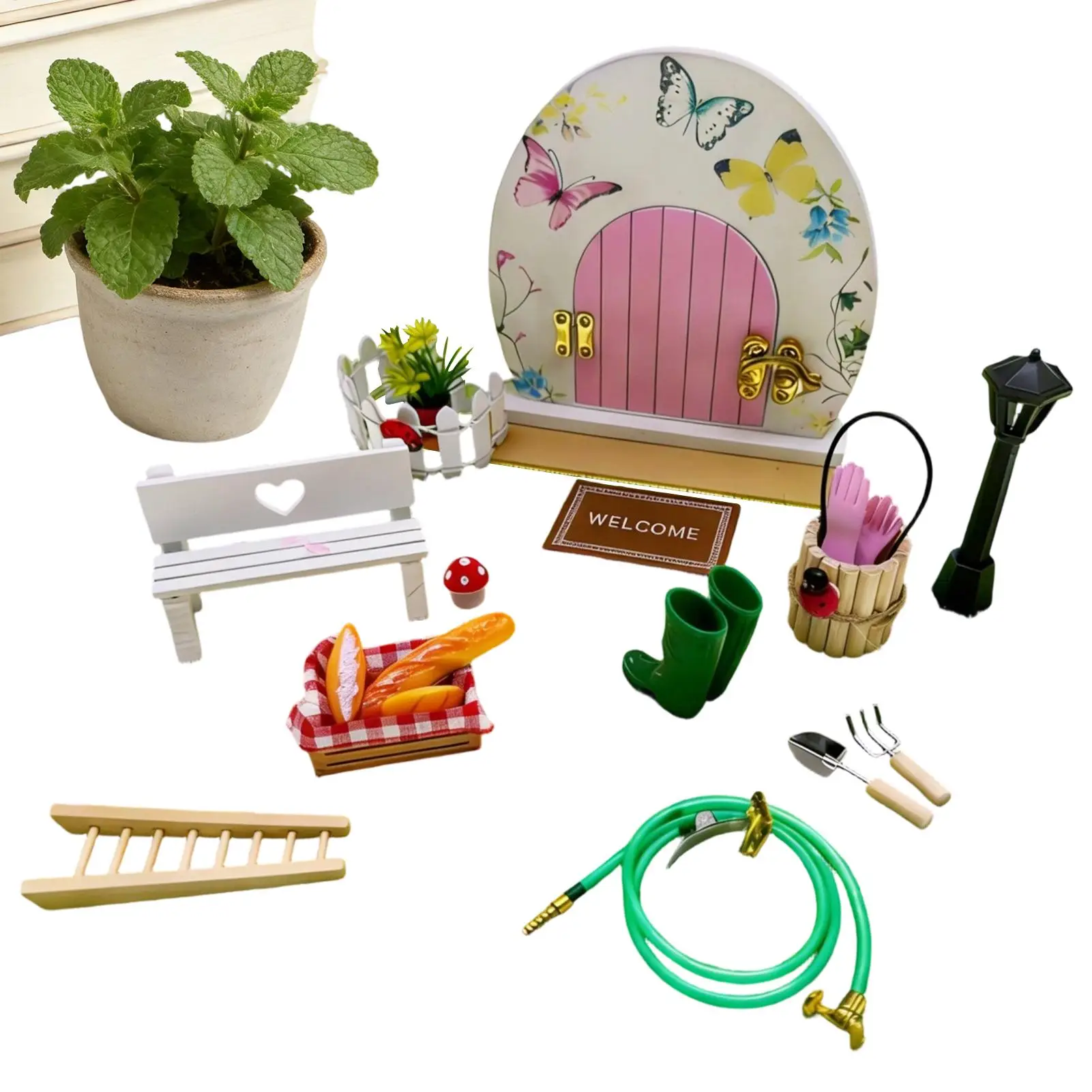 Puerta de hadas en miniatura para terrario, decoración infantil - imagen 4