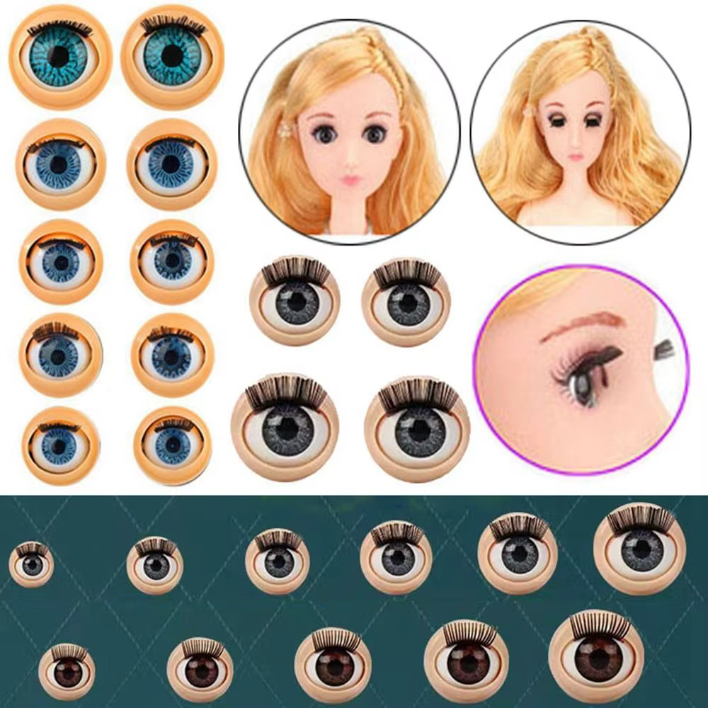 Ojos enrollables con pestañas view frontal