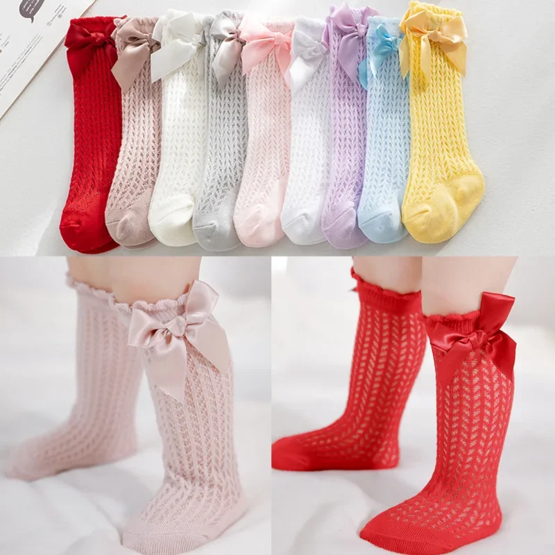 Calcetines de algodón para bebé con lazo princesa – Hasta la rodilla - imagen 2