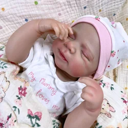 Muñeca reborn de vinilo realista recién nacida Pascale, cuerpo entero