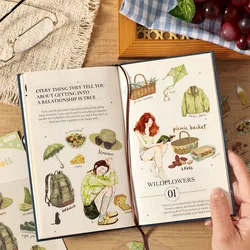 Pegatinas impermeables infantiles de acuarela para diario y cuaderno