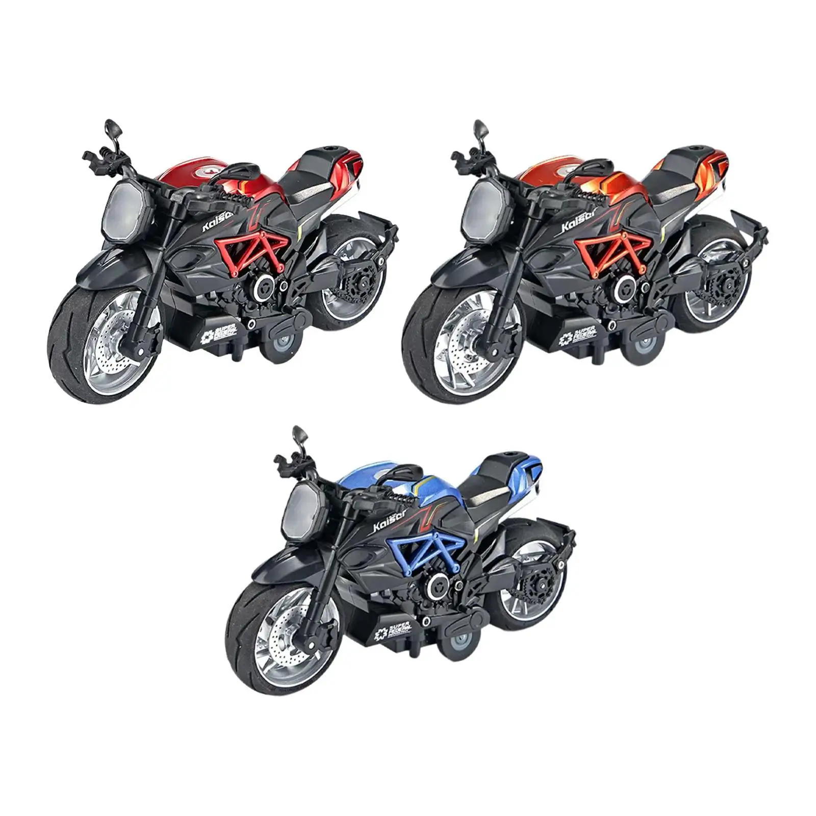 Moto de juguete para niños de aleación con retroceso y colección - imagen 2