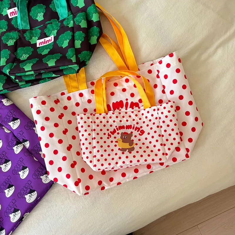 Bolsa de pañales impermeable gran capacidad con perros y osos