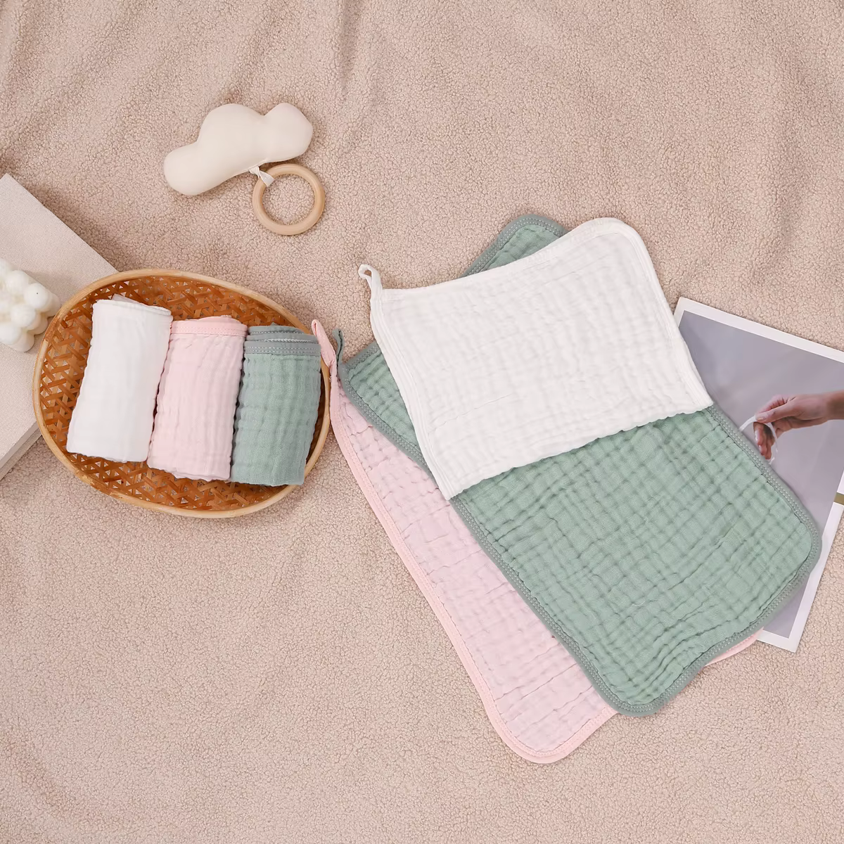 Pack de 6 pañitos suaves para eructar del bebé – Toallas absorbentes - imagen 5