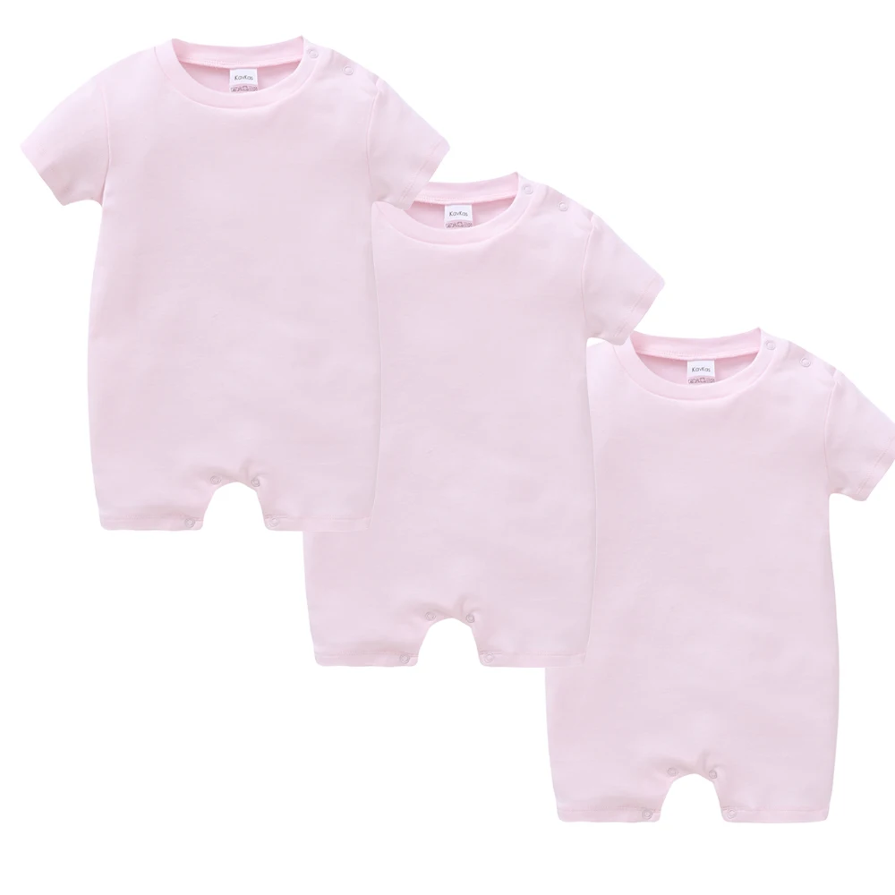 Mamelucos de bebé algodón liso manga corta Unisex - imagen 4