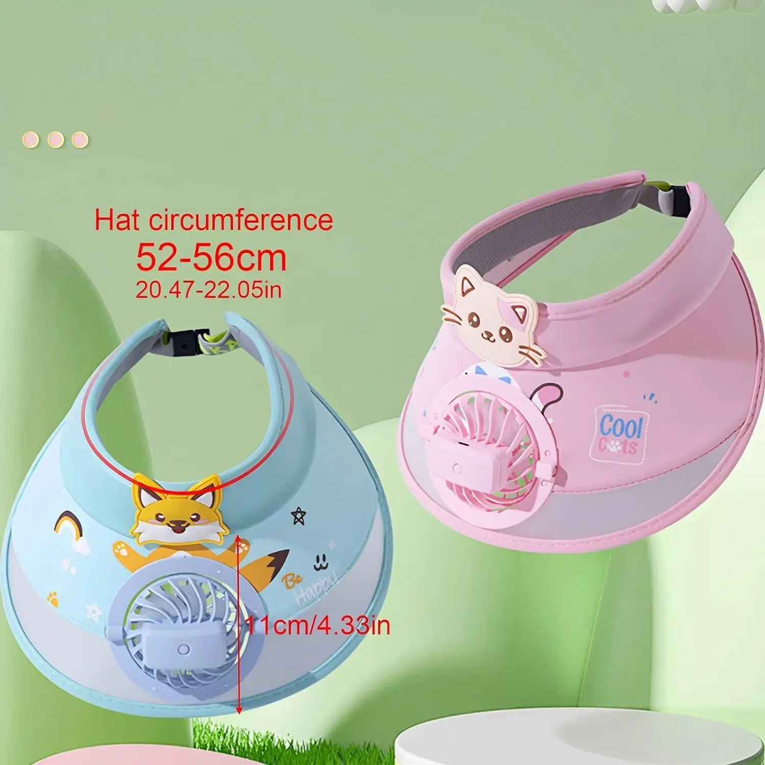 Visera con ventilador para niños - lateral
