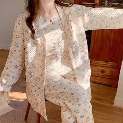 Pijama de lactancia de algodón para otoño – Confort posparto