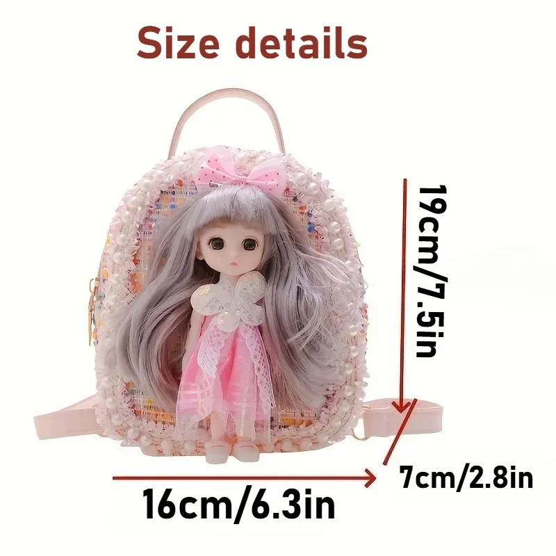 Mochila infantil princesa con bandolera para muñeca y libros - imagen 2