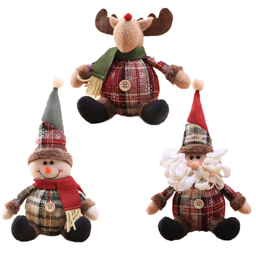 Adornos navideños infantiles con muñeco de nieve y alce