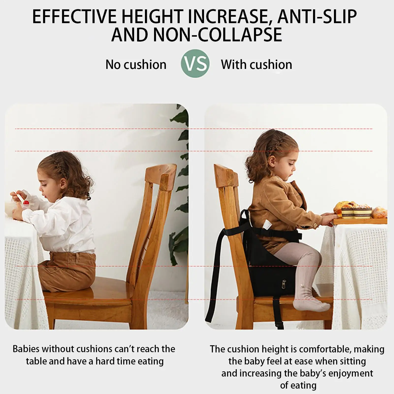 Asiento elevador infantil regulable con base antideslizante - imagen 5