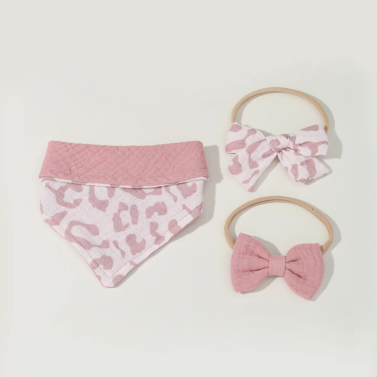 Babero y diadema de lazo triangular transpirable para niñas - imagen 5