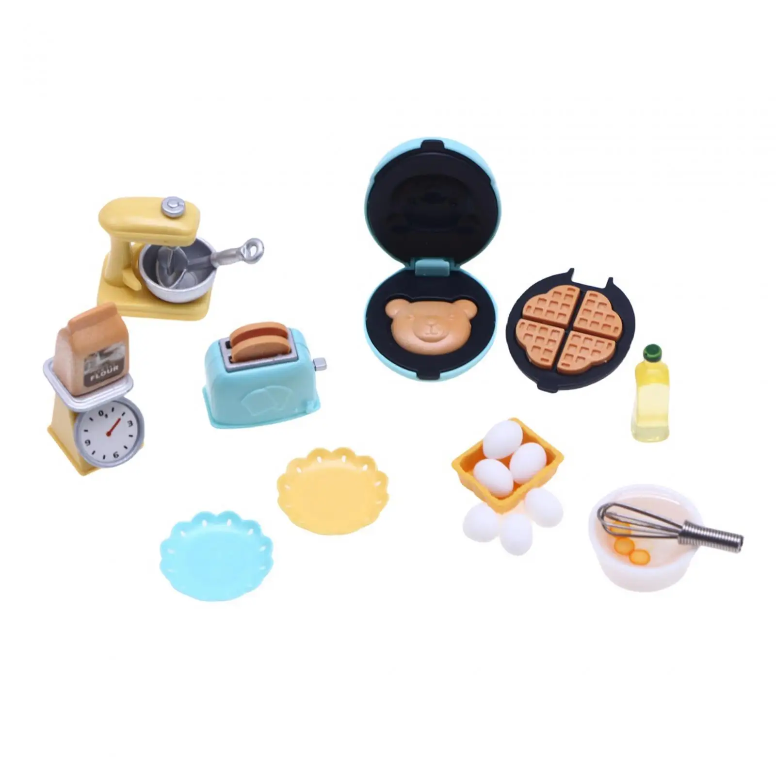 Juego de cocina en miniatura para casa de muñecas con tostadora - imagen 2