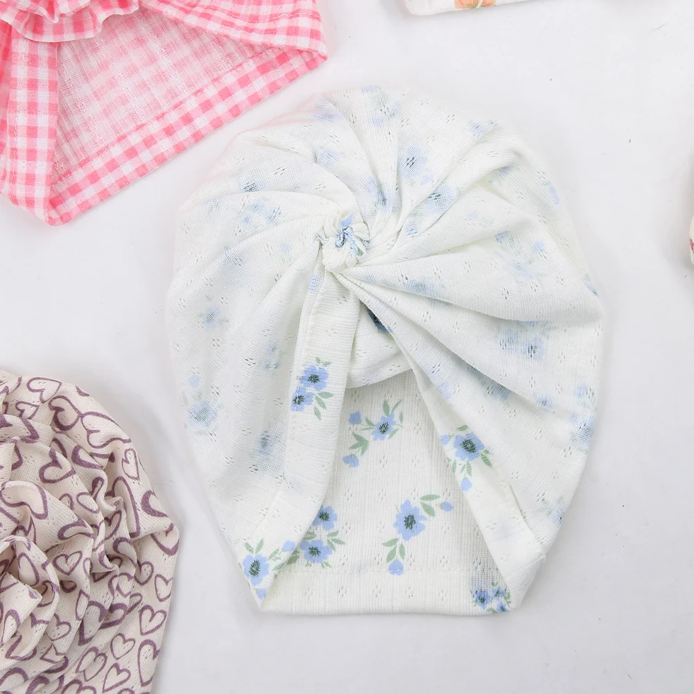 Gorro floral de algodón para bebé recién nacido - imagen 5