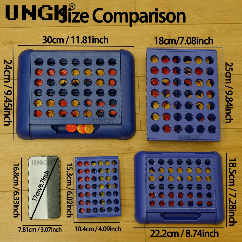 UNGH juego de mesa plegable familiar Conecta cuatro – clásico - imagen 4