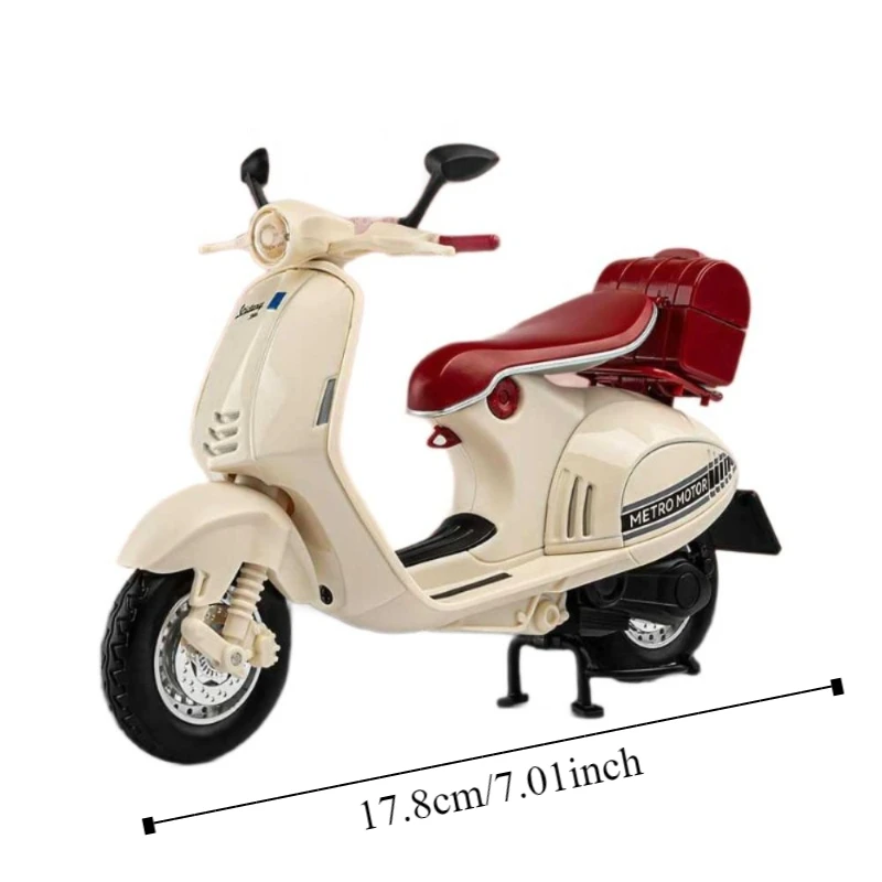Motocicleta retro de aleación con sonido, modelo a escala juguete - imagen 4