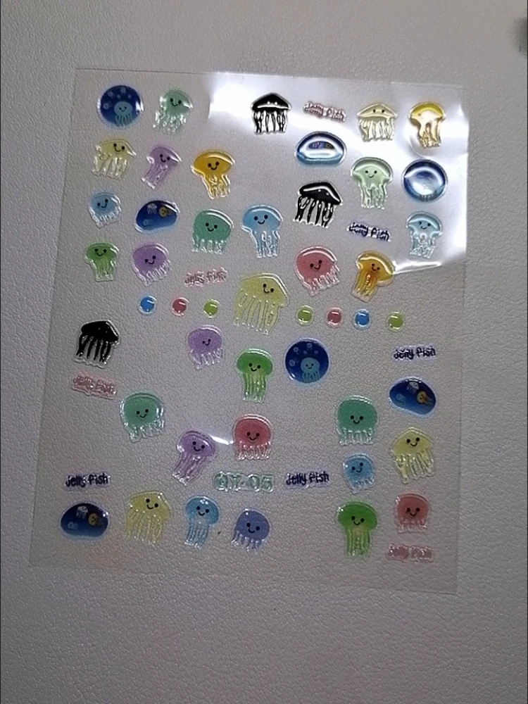 Pegatinas infantiles de peces marinos en gel para manualidades - imagen 5