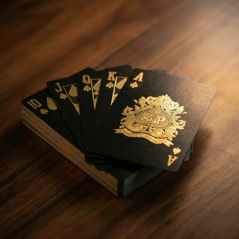 Juego de póker con corazones en lámina dorada, caja portátil - imagen 3
