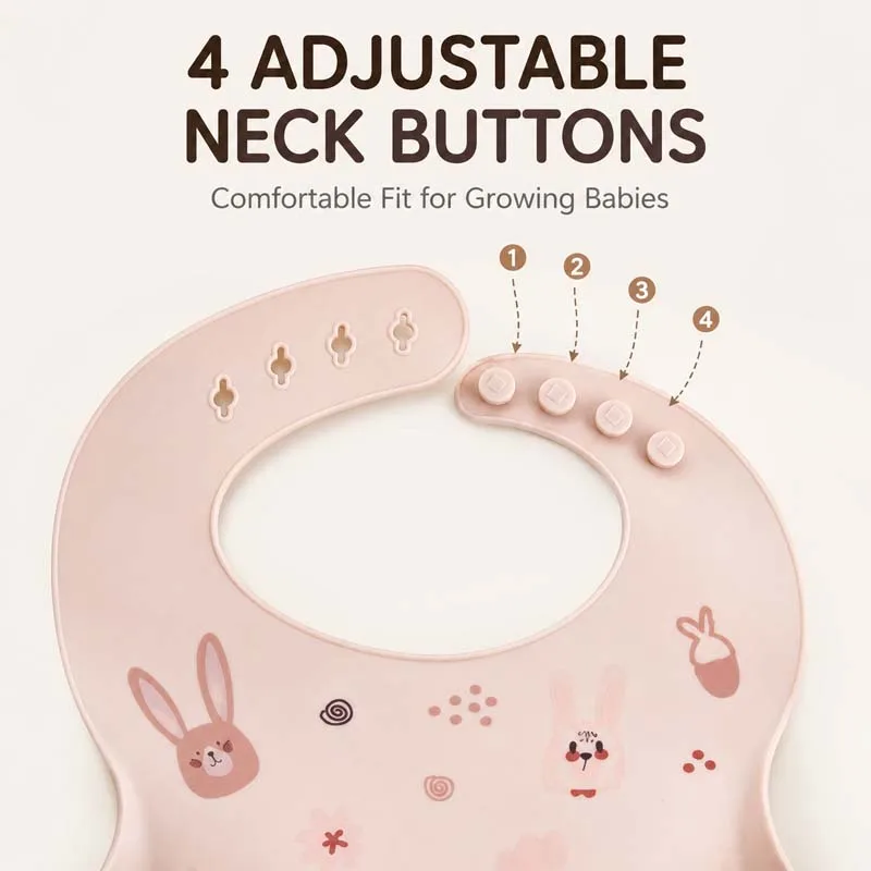 Baberos de silicona plegables para bebés – toallas para la saliva - imagen 4